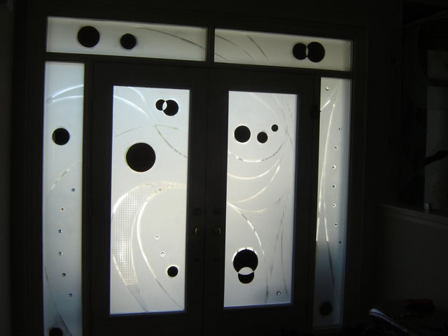 Modern design on front doors
