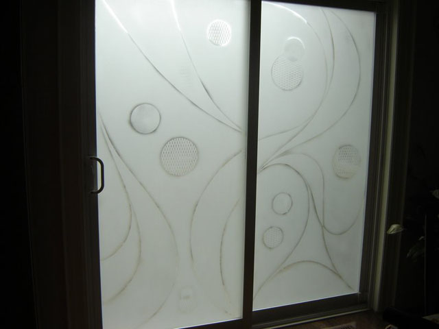 Modern design on patio doors
