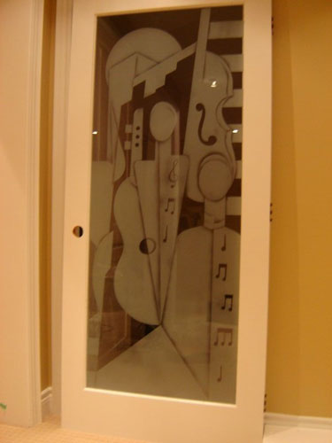 Reproduction on glass of existing oil on canvas painting