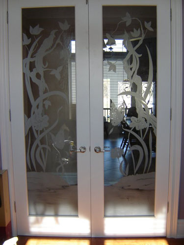 Flower design on interior doors