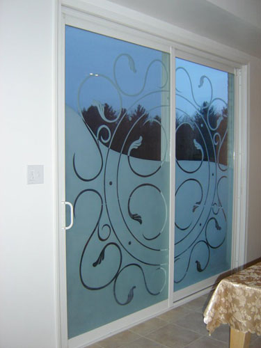 Half privacy design on patio doors