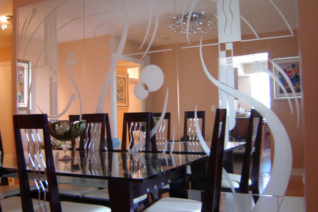 Modern style mirror wall