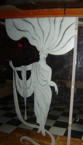 Woman design on mirror